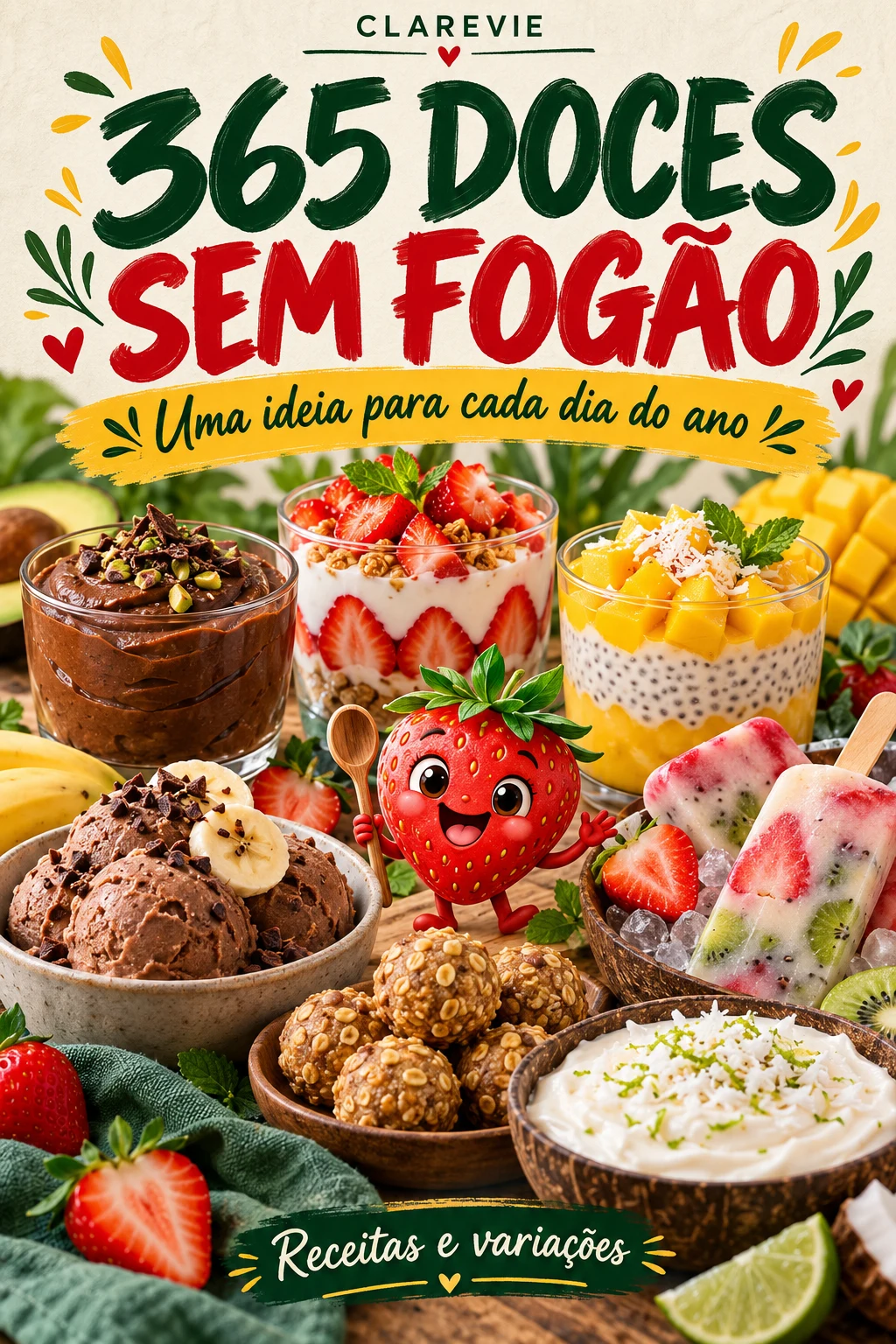 Capa do livro digital 365 Doces Sem Fogão